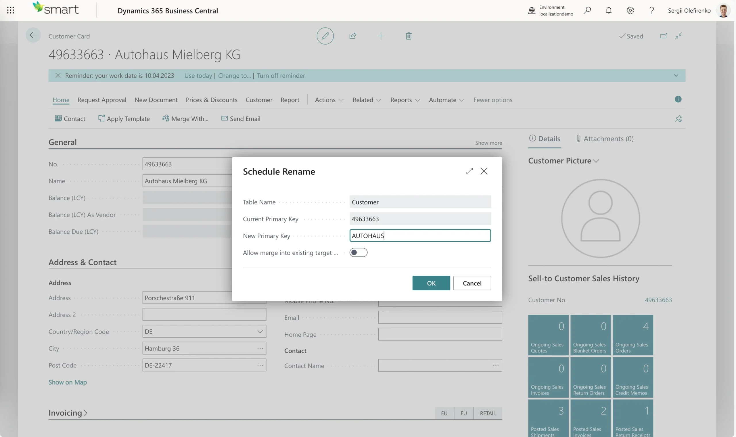 2 dialog to set rename info