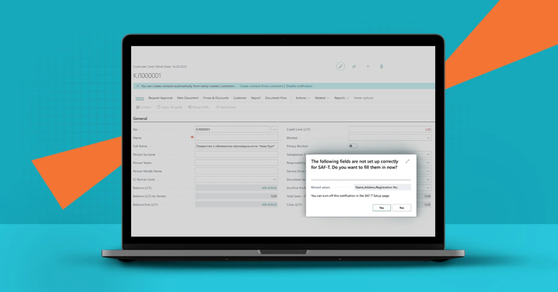 Скриншот інтерфейсу рішення SMART SAF-T UA з вікном перевірки даних перед формуванням звіту SAF-T UA
