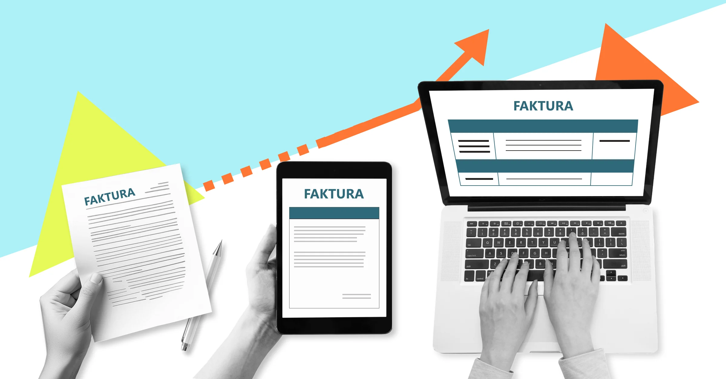 faktury ksef – faktura papierowa i faktura elektroniczna Зображення типів фактур KSeF — паперового та електронного