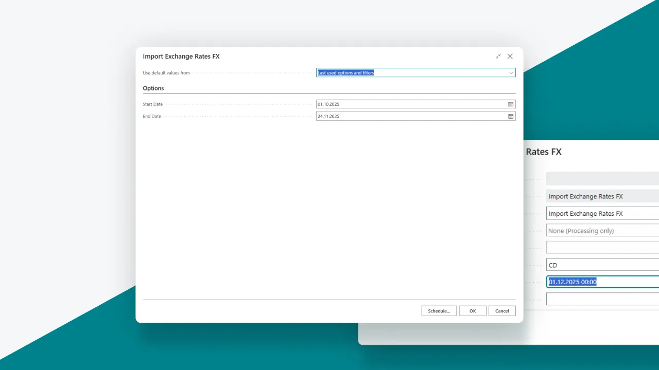 Example of SMART FX Rates setup: Report Imports