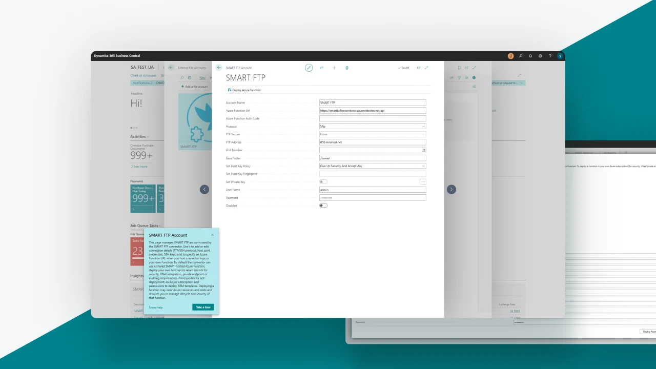 Przykład konfiguracji SMART External File Storage — FTP Connector